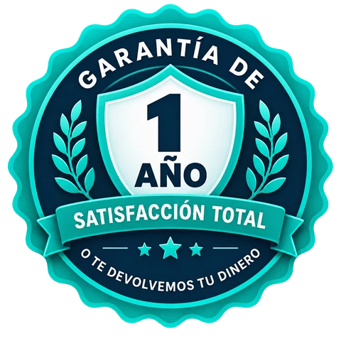 Sello · Garantía de 1 año, satisfacción total o te devolvemos tu dinero